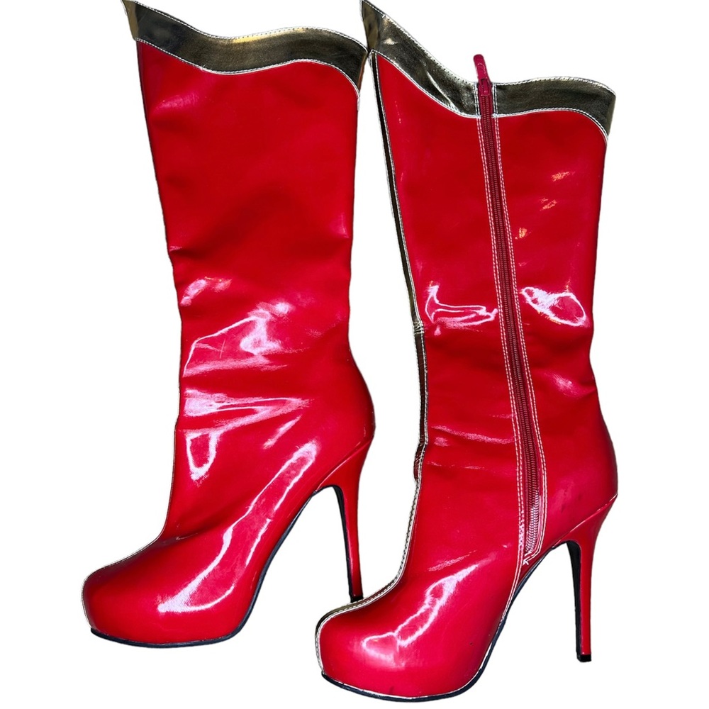 wonder woman mid calf leather boots
